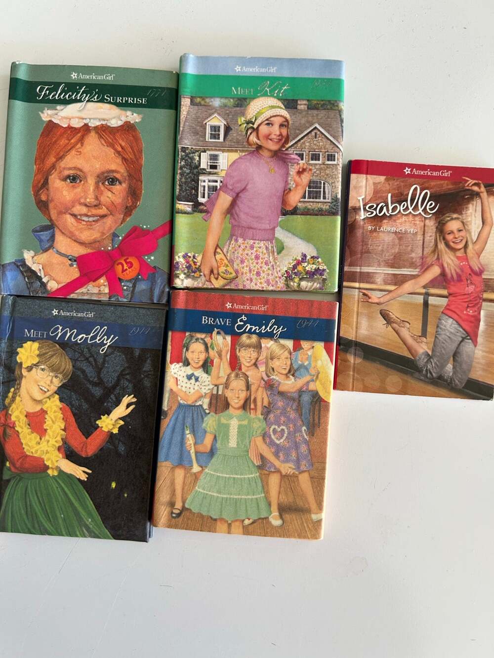 5 American Girl Doll Mini Books, Felicity, Emily, Kit, Molly, Isabelle